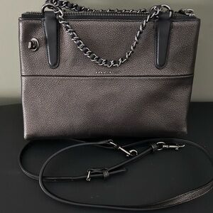 Coach Metallic Gray Shoulder Bag